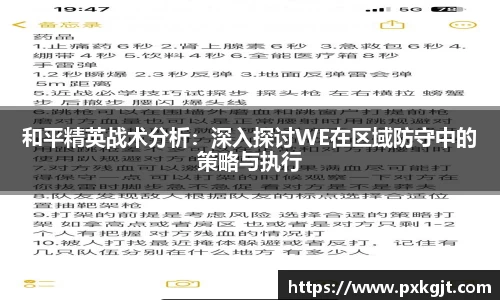 和平精英战术分析：深入探讨WE在区域防守中的策略与执行