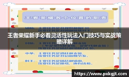 王者荣耀新手必看灵活性玩法入门技巧与实战策略详解