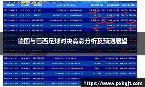 德国与巴西足球对决竞彩分析及预测展望